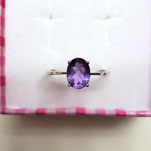Sterling silver simulated amethyst ring size 6-6.5